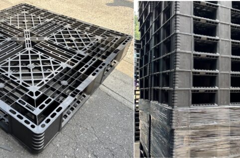 中古プラスチックパレット片面4方差し1100×1100×150H在庫約250枚千葉県市原市内（屋外保管）＠1,200円（送料別・税別）